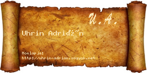 Uhrin Adrián névjegykártya